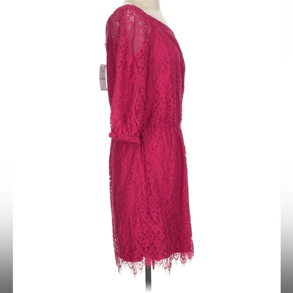 White House Black Market Off The Shoulder Red Lace Dress New - Picture 4 of 6